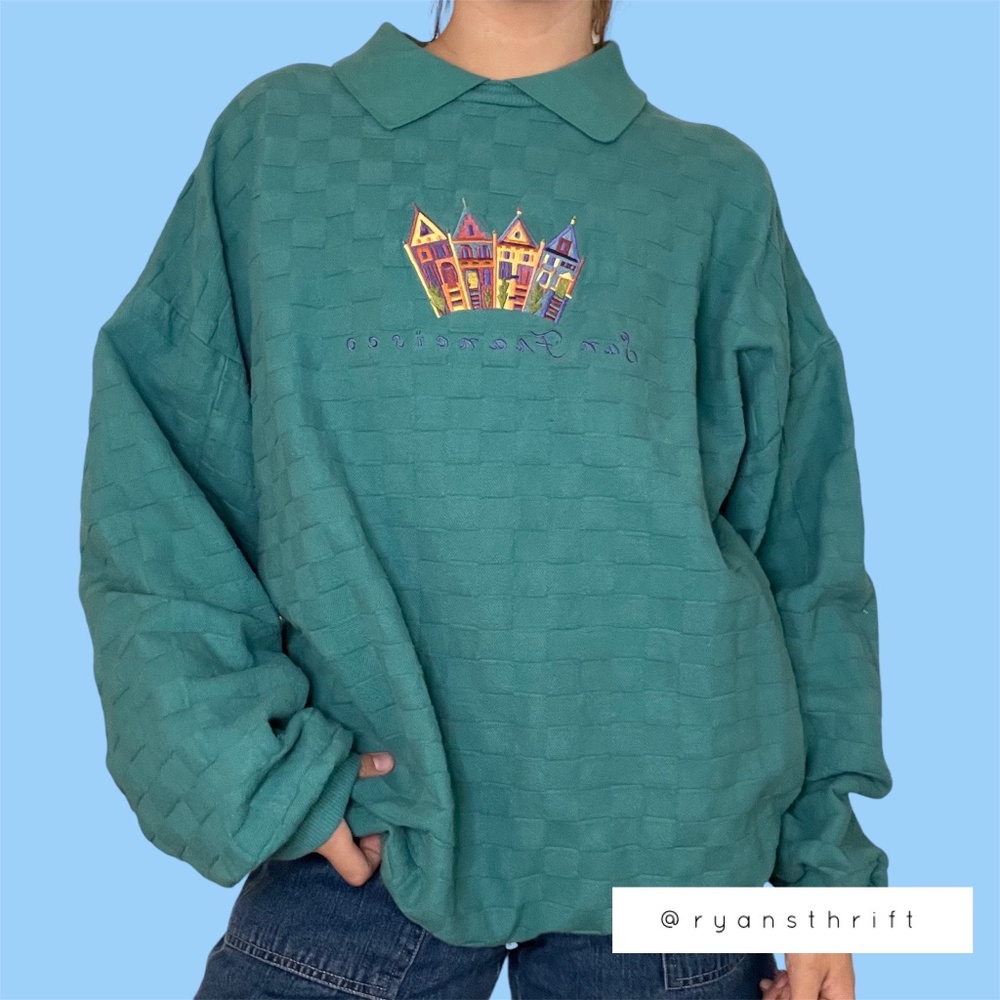 Vintage teal crewneck